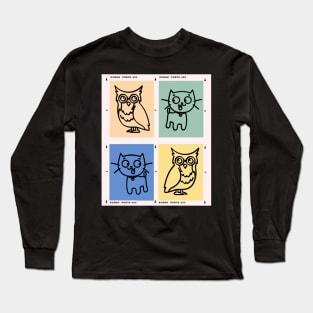 A cat and an owl Long Sleeve T-Shirt